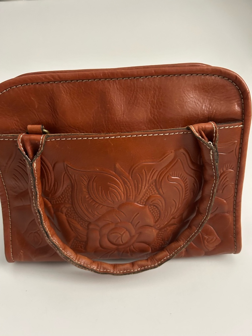 Patricia Nash Tooled Leather Satchel Purse - Picture 1 of 15